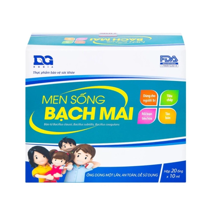 Men sống Bạch Mai Đỗ Gia bổ sung lợi khuẩn đường tiêu hóa - Hộp 20 ống