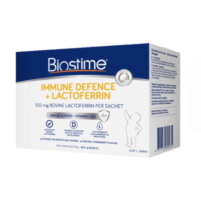 Sữa Non Tăng Sức Đề Kháng Cho Bé Biostime Immune Defence + Lactoferrin - Hộp 28 gói